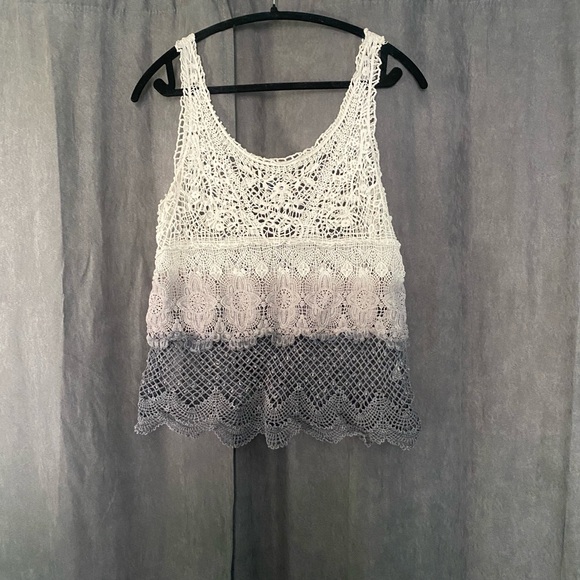American Eagle Cotton Lace Ombré Tank Top | Large | GUC - Picture 1 of 5